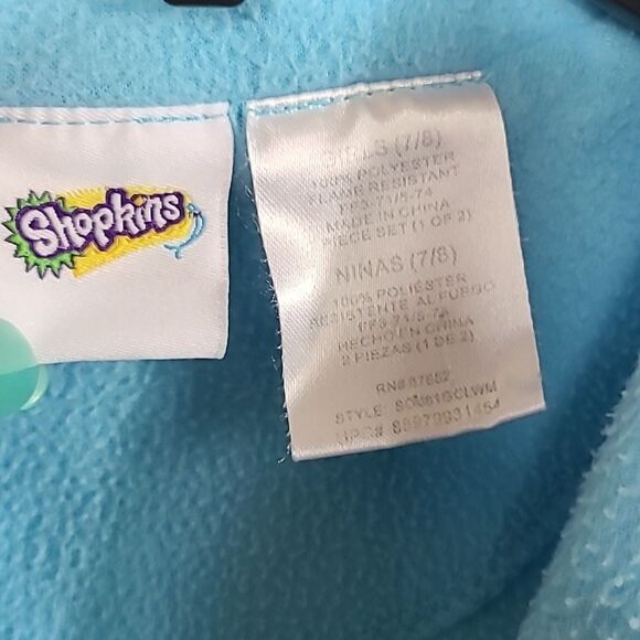 Shopkins Girls M 7/8 Blue Rainbow Color Me Happy Pajamas Two-piece PJ Sleep Set - Picture 3 of 7